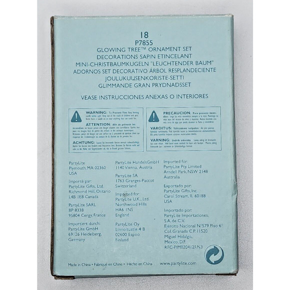 Partylite Glowing Tree Ornament Set Extremely Rare Retired NIB P2A/P7855 Multi - Picture 3 of 3